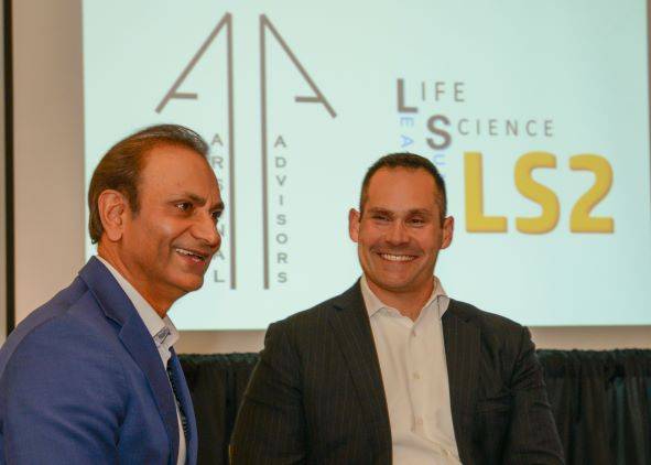 Bharat Tewarie and Frank Dolan at the Harvard Life Science Leader Summit